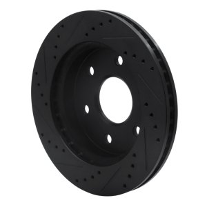 Cadillac Escalade ESV Brake Rotor (1) - Front Right - R1 Concepts - Drilled & Slotted - Black - `99-`08
